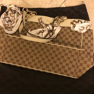 Authentic Gucci white tote